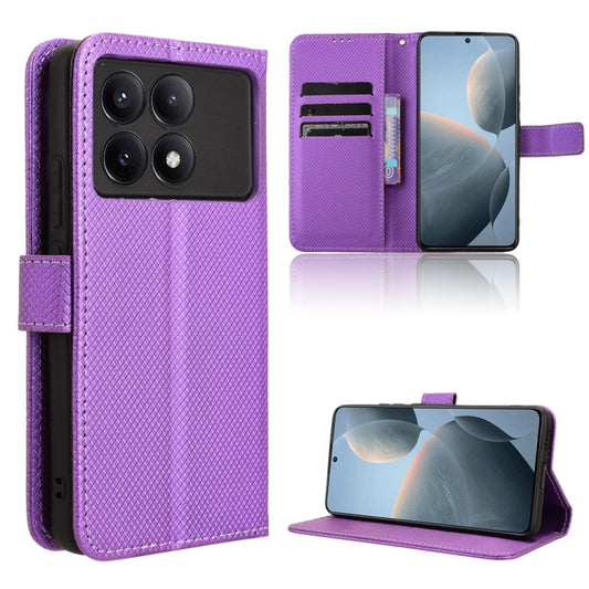 For Xiaomi Redmi K70 / K70 Pro Diamond Texture Leather Phone Case(Purple) - K70 Pro Cases by PMC Jewellery | Online Shopping South Africa | PMC Jewellery | Buy Now Pay Later Mobicred