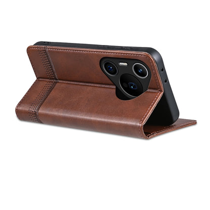 For Huawei Pura 70 Pro / 70 Pro+ Fine Hole AZNS Magnetic Calf Texture Flip Leather Phone Case(Dark Brown) - Huawei Cases by AZNS | Online Shopping South Africa | PMC Jewellery | Buy Now Pay Later Mobicred