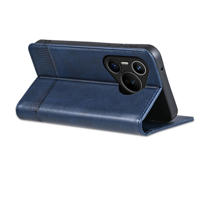 For Huawei Pura 70 Fine Hole AZNS Magnetic Calf Texture Flip Leather Phone Case(Dark Blue) - Huawei Cases by AZNS | Online Shopping South Africa | PMC Jewellery | Buy Now Pay Later Mobicred