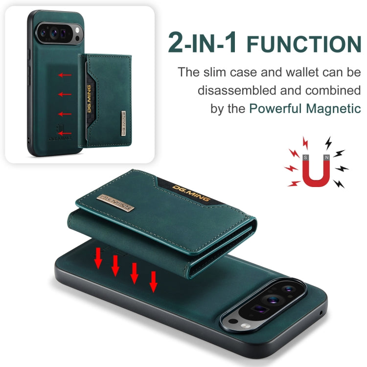 For Google Pixel 9 Pro XL DG.MING M2 Series 3-Fold Multi Card Bag + Magnetic Phone Case(Green) - Google Cases by DG.MING | Online Shopping South Africa | PMC Jewellery | Buy Now Pay Later Mobicred