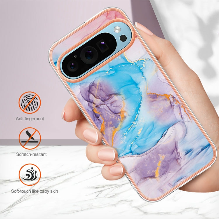 For Google Pixel 9 / 9 Pro Electroplating IMD TPU Phone Case(Blue Marble) - Google Cases by PMC Jewellery | Online Shopping South Africa | PMC Jewellery | Buy Now Pay Later Mobicred