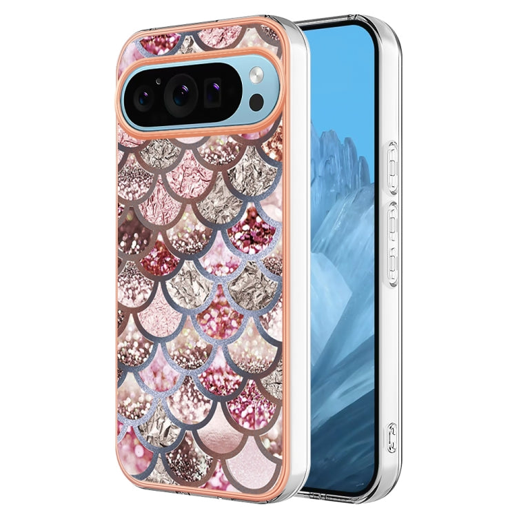 For Google Pixel 9 / 9 Pro Electroplating IMD TPU Phone Case(Pink Scales) - Google Cases by PMC Jewellery | Online Shopping South Africa | PMC Jewellery | Buy Now Pay Later Mobicred