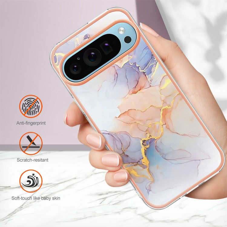 For Google Pixel 9 Pro XL Electroplating IMD TPU Phone Case(White Marble) - Google Cases by PMC Jewellery | Online Shopping South Africa | PMC Jewellery | Buy Now Pay Later Mobicred