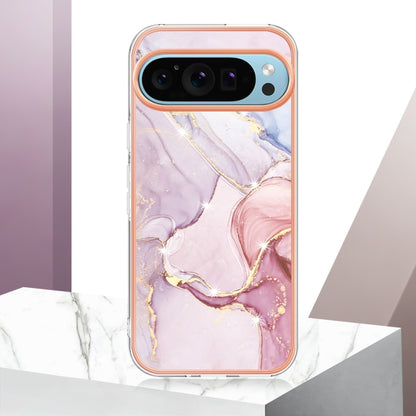 For Google Pixel 9 Pro XL Electroplating Marble Dual-side IMD Phone Case(Rose Gold 005) - Google Cases by PMC Jewellery | Online Shopping South Africa | PMC Jewellery | Buy Now Pay Later Mobicred