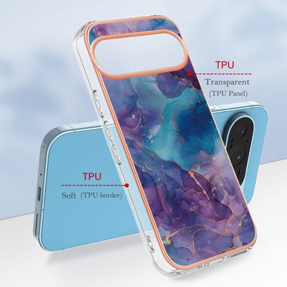 For Google Pixel 9 / 9 Pro Electroplating Marble Dual-side IMD Phone Case(Purple 016) - Google Cases by PMC Jewellery | Online Shopping South Africa | PMC Jewellery | Buy Now Pay Later Mobicred