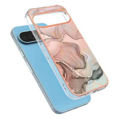 For Google Pixel 9 Pro XL Electroplating Marble Dual-side IMD Phone Case(Rose Gold 015) - Google Cases by PMC Jewellery | Online Shopping South Africa | PMC Jewellery | Buy Now Pay Later Mobicred