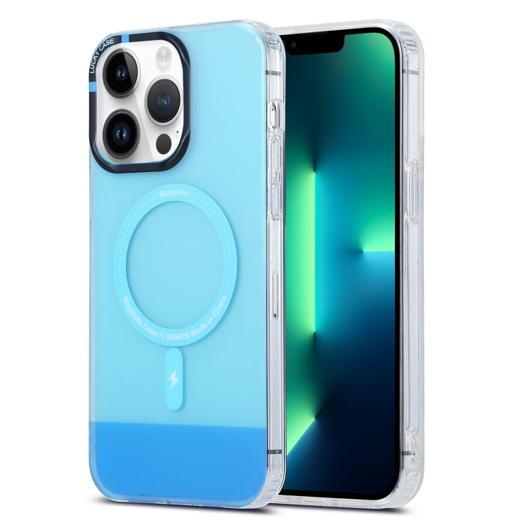 For iPhone 13 Pro Max PC + TPU IMD MagSafe Magnetic Phone Case(Blue) - iPhone 13 Pro Max Cases by PMC Jewellery | Online Shopping South Africa | PMC Jewellery