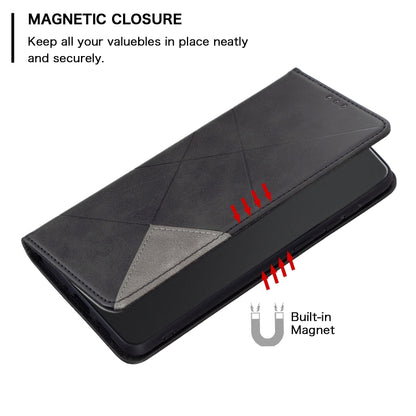 For Xiaomi Redmi Note 12S 4G / Note 11  Rhombus Texture Magnetic Leather Phone Case(Black) - Xiaomi Cases by PMC Jewellery | Online Shopping South Africa | PMC Jewellery | Buy Now Pay Later Mobicred