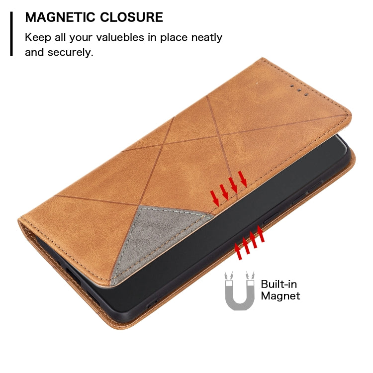 For Xiaomi Redmi Note 13 Rhombus Texture Magnetic Leather Phone Case(Yellow) - Xiaomi Cases by PMC Jewellery | Online Shopping South Africa | PMC Jewellery | Buy Now Pay Later Mobicred