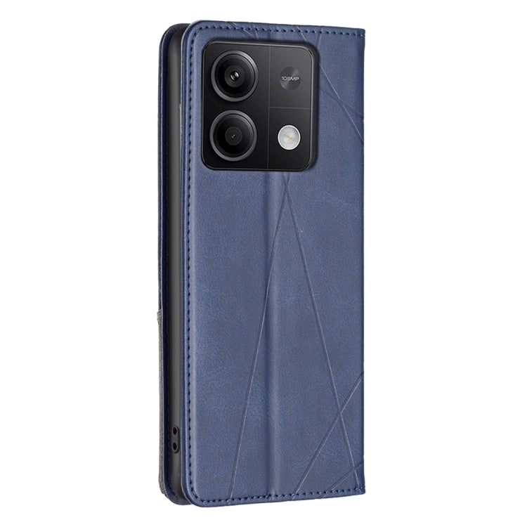 For Xiaomi Redmi Note 13 Rhombus Texture Magnetic Leather Phone Case(Blue) - Xiaomi Cases by PMC Jewellery | Online Shopping South Africa | PMC Jewellery | Buy Now Pay Later Mobicred