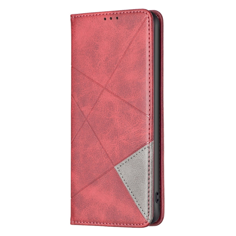 For Xiaomi Redmi 13C Rhombus Texture Magnetic Leather Phone Case(Red) - 13C Cases by PMC Jewellery | Online Shopping South Africa | PMC Jewellery | Buy Now Pay Later Mobicred