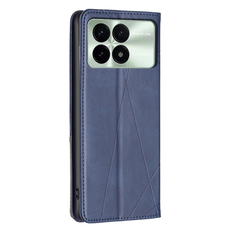 For Xiaomi Redmi K70 / K70 Pro Rhombus Texture Magnetic Leather Phone Case(Blue) - K70 Pro Cases by PMC Jewellery | Online Shopping South Africa | PMC Jewellery | Buy Now Pay Later Mobicred