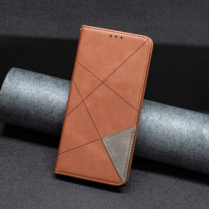 For Xiaomi Redmi Note 13 Pro 4G Global Rhombus Texture Magnetic Leather Phone Case(Brown) - Note 13 Pro Cases by PMC Jewellery | Online Shopping South Africa | PMC Jewellery | Buy Now Pay Later Mobicred