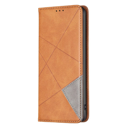 For Xiaomi Redmi A3 Rhombus Texture Magnetic Leather Phone Case(Yellow) - Xiaomi Cases by PMC Jewellery | Online Shopping South Africa | PMC Jewellery | Buy Now Pay Later Mobicred