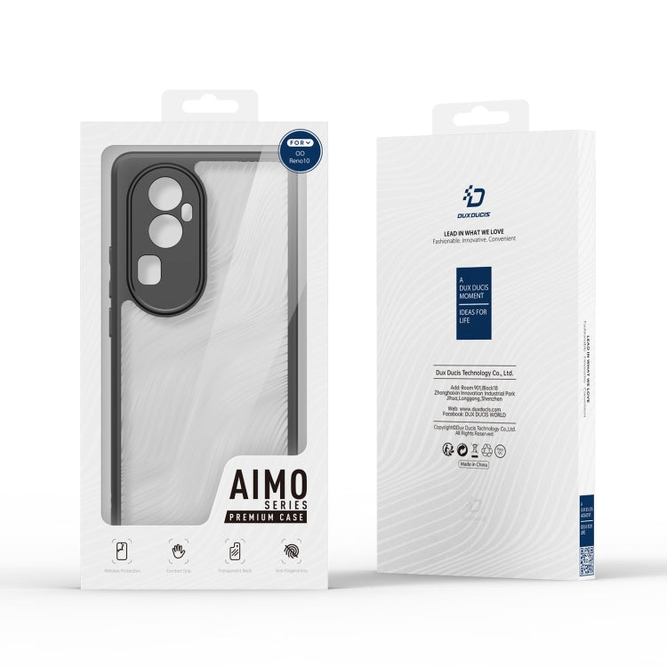 For OPPO Reno10 China DUX DUCIS Aimo Series TPU + PC Frosted Feel Phone Case(Black) - OPPO Cases by DUX DUCIS | Online Shopping South Africa | PMC Jewellery | Buy Now Pay Later Mobicred