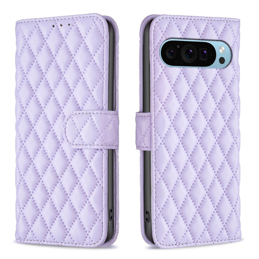 For Google Pixel 9 Diamond Lattice Wallet Leather Flip Phone Case(Purple) - Google Cases by PMC Jewellery | Online Shopping South Africa | PMC Jewellery | Buy Now Pay Later Mobicred