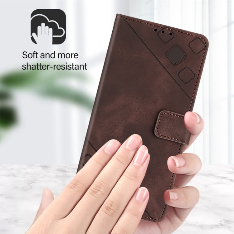 For Xiaomi Redmi K70 / K70 Pro Skin Feel Embossed Leather Phone Case(Brown) - K70 Cases by PMC Jewellery | Online Shopping South Africa | PMC Jewellery | Buy Now Pay Later Mobicred