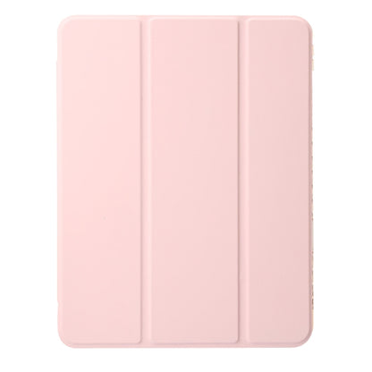 For iPad Pro 13 2024 Clear Acrylic 3-Fold Leather Tablet Case(Pink) - iPad Pro 13 2024 Cases by PMC Jewellery | Online Shopping South Africa | PMC Jewellery | Buy Now Pay Later Mobicred