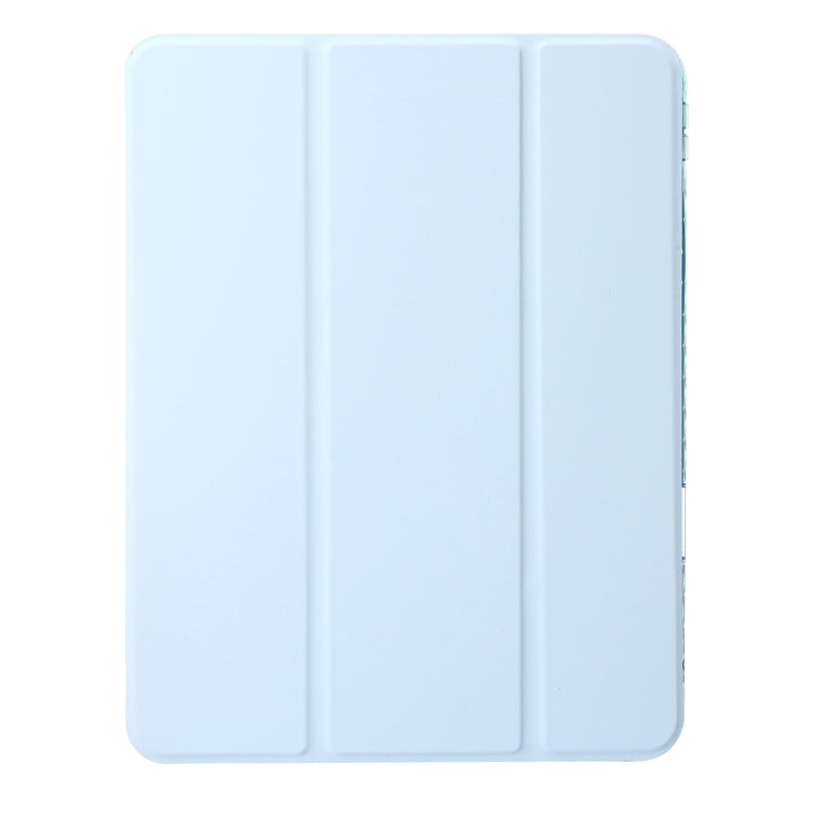 For iPad Air 11 2024 Clear Acrylic 3-Fold Leather Tablet Case(Ice Blue) - iPad Air 11 2024 Cases by PMC Jewellery | Online Shopping South Africa | PMC Jewellery | Buy Now Pay Later Mobicred