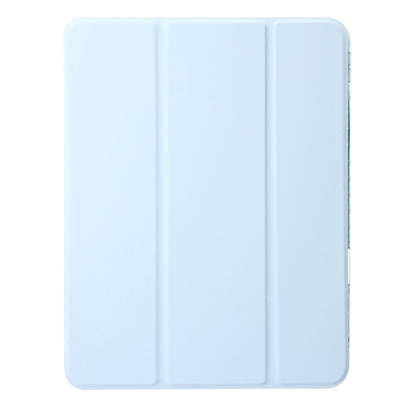 For iPad Air 11 2024 Clear Acrylic 3-Fold Leather Tablet Case(Ice Blue) - iPad Air 11 2024 Cases by PMC Jewellery | Online Shopping South Africa | PMC Jewellery | Buy Now Pay Later Mobicred