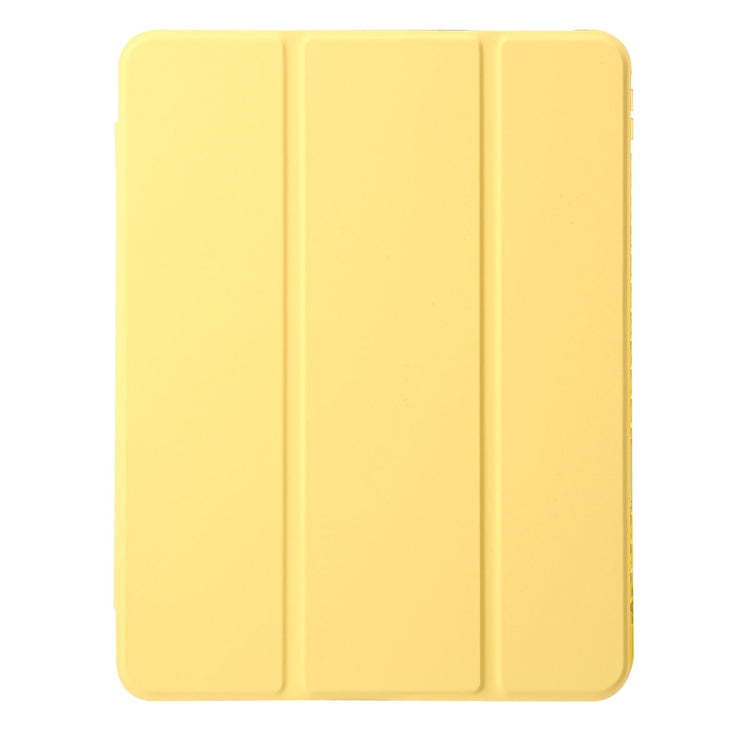 For iPad Air 11 2024 Clear Acrylic 3-Fold Leather Tablet Case(Yellow) - iPad Air 11 2024 Cases by PMC Jewellery | Online Shopping South Africa | PMC Jewellery | Buy Now Pay Later Mobicred
