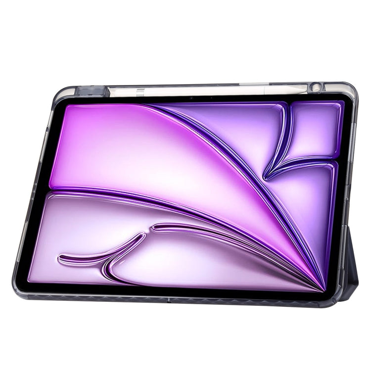 For iPad Air 13 2024 Clear Acrylic 3-Fold Leather Tablet Case(Lavender Purple) - iPad Air 13 2024 Cases by PMC Jewellery | Online Shopping South Africa | PMC Jewellery | Buy Now Pay Later Mobicred