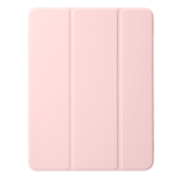 For iPad Pro 11 2024 Clear Acrylic 3-Fold Leather Tablet Case(Pink) - iPad Pro 11 2024 Cases by PMC Jewellery | Online Shopping South Africa | PMC Jewellery | Buy Now Pay Later Mobicred