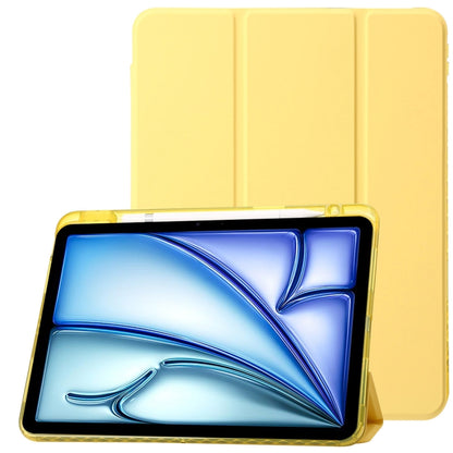 For iPad Pro 11 2024 Clear Acrylic 3-Fold Leather Tablet Case(Yellow) - iPad Pro 11 2024 Cases by PMC Jewellery | Online Shopping South Africa | PMC Jewellery | Buy Now Pay Later Mobicred