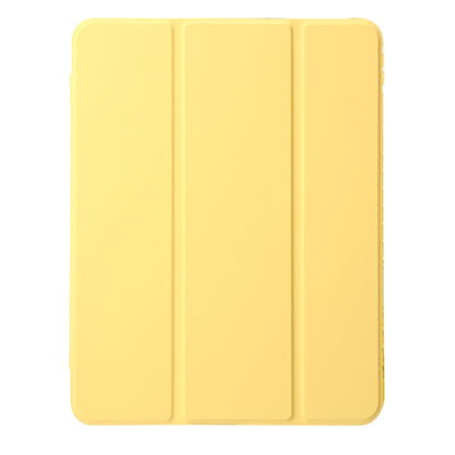 For iPad Pro 11 2024 Clear Acrylic 3-Fold Leather Tablet Case(Yellow) - iPad Pro 11 2024 Cases by PMC Jewellery | Online Shopping South Africa | PMC Jewellery | Buy Now Pay Later Mobicred