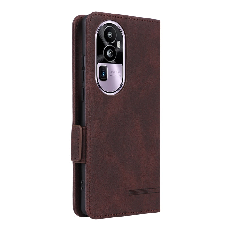 For OPPO Reno10 Pro+ Magnetic Clasp Leather Phone Case(Brown) - OPPO Cases by PMC Jewellery | Online Shopping South Africa | PMC Jewellery