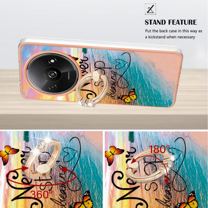 For Xiaomi Redmi A3 Electroplating IMD TPU Phone Case with Ring(Dream Butterfly) - Xiaomi Cases by PMC Jewellery | Online Shopping South Africa | PMC Jewellery | Buy Now Pay Later Mobicred