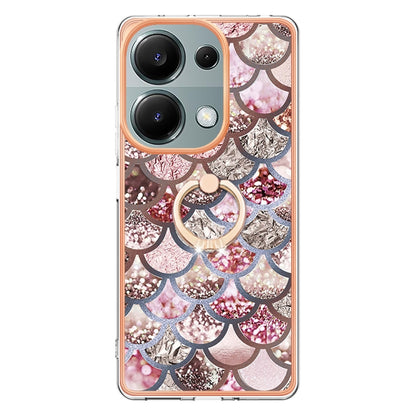 For Xiaomi Redmi Note 13 Pro 4G/Poco M6 Pro 4G Electroplating IMD TPU Phone Case with Ring(Pink Scales) - Note 13 Pro Cases by PMC Jewellery | Online Shopping South Africa | PMC Jewellery | Buy Now Pay Later Mobicred