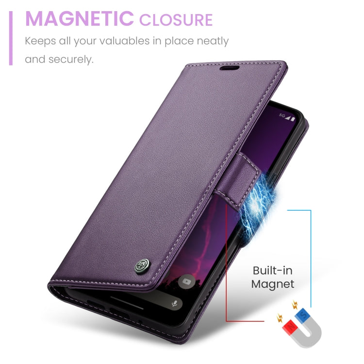 For Google Pixel 9 Pro XL CaseMe 023 Butterfly Buckle Litchi Texture RFID Anti-theft Leather Phone Case(Pearly Purple) - Google Cases by CaseMe | Online Shopping South Africa | PMC Jewellery | Buy Now Pay Later Mobicred