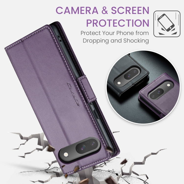 For Google Pixel 9 / 9 Pro CaseMe 023 Butterfly Buckle Litchi Texture RFID Anti-theft Leather Phone Case(Pearly Purple) - Google Cases by CaseMe | Online Shopping South Africa | PMC Jewellery | Buy Now Pay Later Mobicred