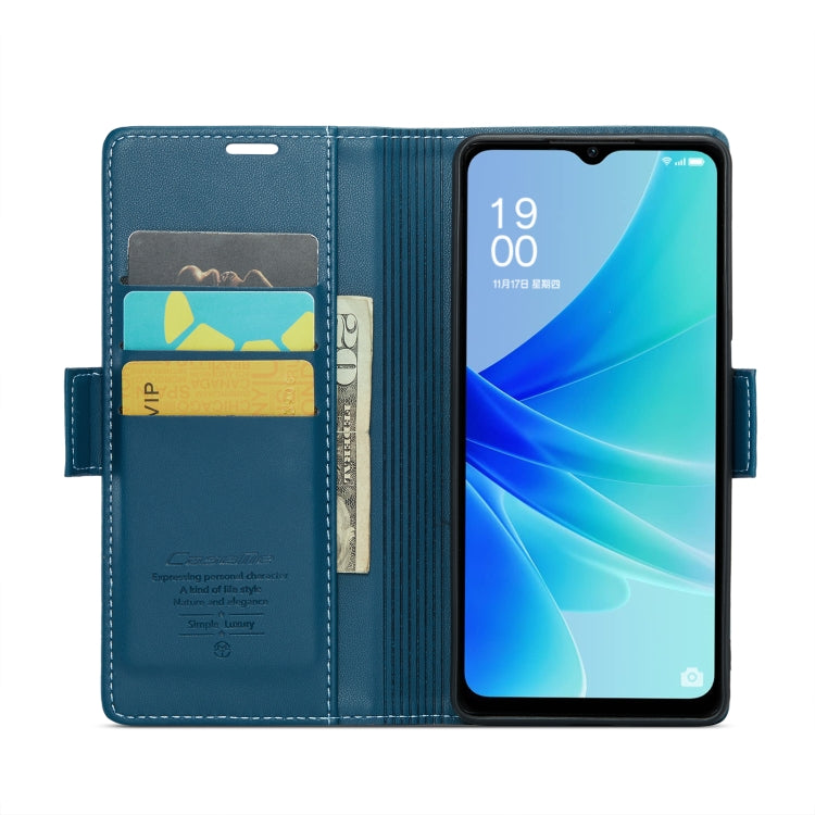 For OPPO A77 4G Global / A57e 4G CaseMe 023 Butterfly Buckle Litchi Texture RFID Anti-theft Leather Phone Case(Blue) - OPPO Cases by CaseMe | Online Shopping South Africa | PMC Jewellery | Buy Now Pay Later Mobicred