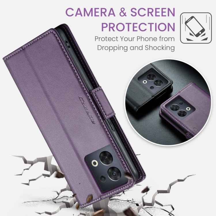 For OPPO A77s CaseMe 023 Butterfly Buckle Litchi Texture RFID Anti-theft Leather Phone Case(Pearly Purple) - OPPO Cases by CaseMe | Online Shopping South Africa | PMC Jewellery | Buy Now Pay Later Mobicred