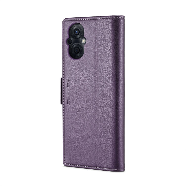 For OPPO Reno8 Lite Global CaseMe 023 Butterfly Buckle Litchi Texture RFID Anti-theft Leather Phone Case(Pearly Purple) - OPPO Cases by CaseMe | Online Shopping South Africa | PMC Jewellery | Buy Now Pay Later Mobicred