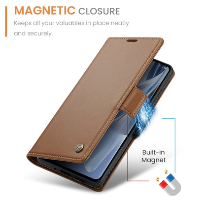 For OPPO Reno10 5G Global／Reno10 Pro Global CaseMe 023 Butterfly Buckle Litchi Texture RFID Anti-theft Leather Phone Case(Brown) - OPPO Cases by CaseMe | Online Shopping South Africa | PMC Jewellery | Buy Now Pay Later Mobicred