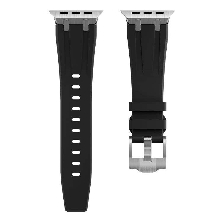 AP Silicone Watch Band For Apple Watch Ultra 2 49mm(Silver Black) - Watch Bands by PMC Jewellery | Online Shopping South Africa | PMC Jewellery