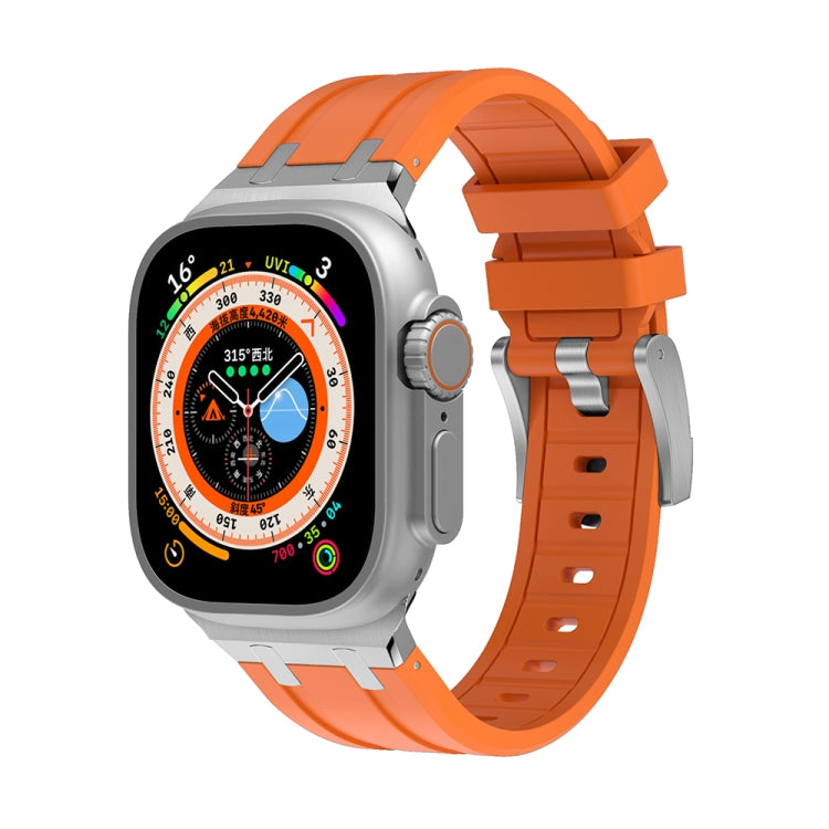 AP Silicone Watch Band For Apple Watch Ultra 2 49mm(Silver Orange) - Watch Bands by PMC Jewellery | Online Shopping South Africa | PMC Jewellery