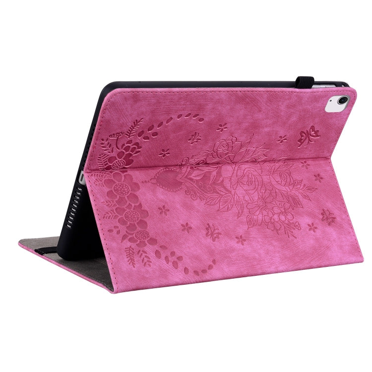 For iPad Air 11 2024 Butterfly Rose Embossed Leather Smart Tablet Case(Rose Red) - iPad Air 11 2024 Cases by PMC Jewellery | Online Shopping South Africa | PMC Jewellery | Buy Now Pay Later Mobicred