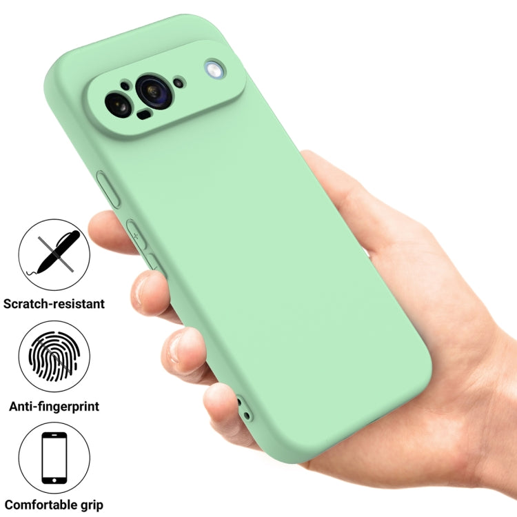 For Google Pixel 9 Pure Color Liquid Silicone Shockproof Phone Case(Green) - Google Cases by PMC Jewellery | Online Shopping South Africa | PMC Jewellery | Buy Now Pay Later Mobicred