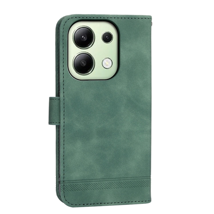 For Xiaomi Redmi Note13 4G Dierfeng Dream Line TPU + PU Leather Phone Case(Green) - Note 13 Cases by PMC Jewellery | Online Shopping South Africa | PMC Jewellery | Buy Now Pay Later Mobicred