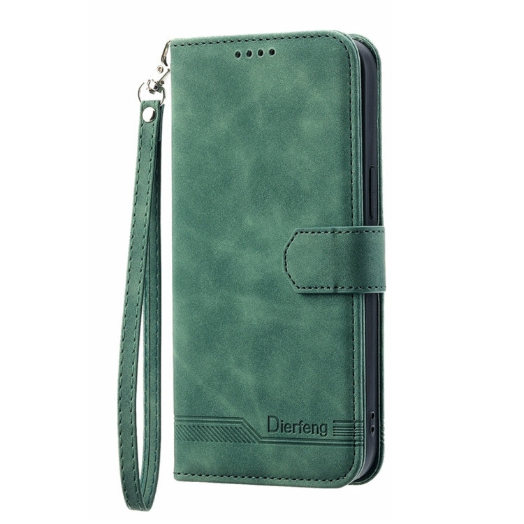 For Xiaomi Redmi Note 13 Pro 4G Dierfeng Dream Line TPU + PU Leather Phone Case(Green) - Note 13 Pro Cases by PMC Jewellery | Online Shopping South Africa | PMC Jewellery | Buy Now Pay Later Mobicred