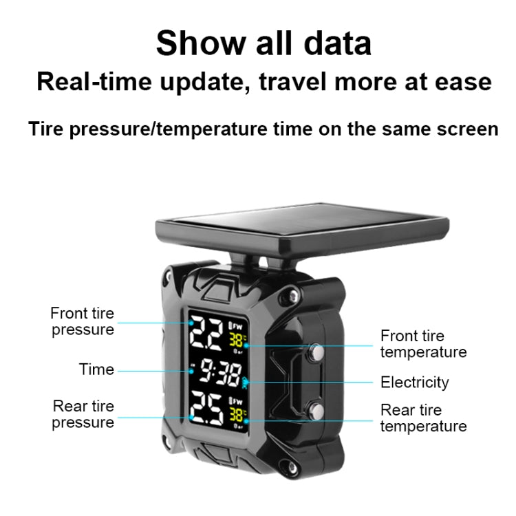 M9 Color Screen Motorcycle Solar Wireless Tire Pressure Monitor With Handbar Mount - Electrical System by PMC Jewellery | Online Shopping South Africa | PMC Jewellery | Buy Now Pay Later Mobicred