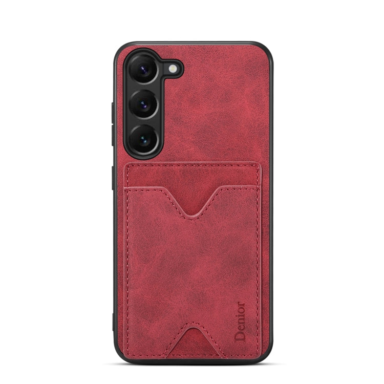 For Samsung Galaxy S24+ 5G Denior PU Back Cover Card Slot Holder Phone Case(Red) - Galaxy S24+ 5G Cases by Denior | Online Shopping South Africa | PMC Jewellery | Buy Now Pay Later Mobicred