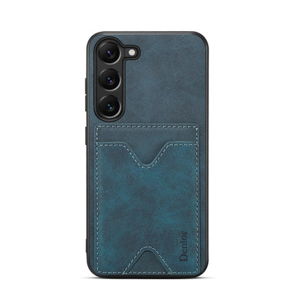 For Samsung Galaxy S24+ 5G Denior PU Back Cover Card Slot Holder Phone Case(Blue) - Galaxy S24+ 5G Cases by Denior | Online Shopping South Africa | PMC Jewellery | Buy Now Pay Later Mobicred