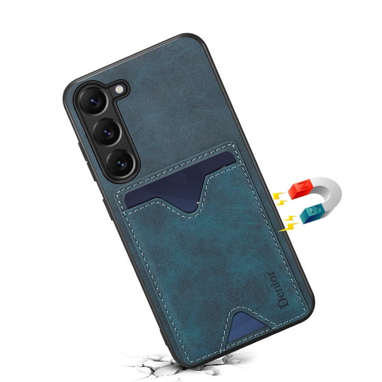 For Samsung Galaxy S24+ 5G Denior PU Back Cover Card Slot Holder Phone Case(Blue) - Galaxy S24+ 5G Cases by Denior | Online Shopping South Africa | PMC Jewellery | Buy Now Pay Later Mobicred