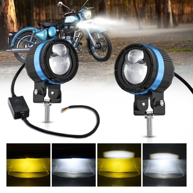 M8 1 Pair Motorcycle Two-color Spotlight(Black) - Headlights by PMC Jewellery | Online Shopping South Africa | PMC Jewellery | Buy Now Pay Later Mobicred