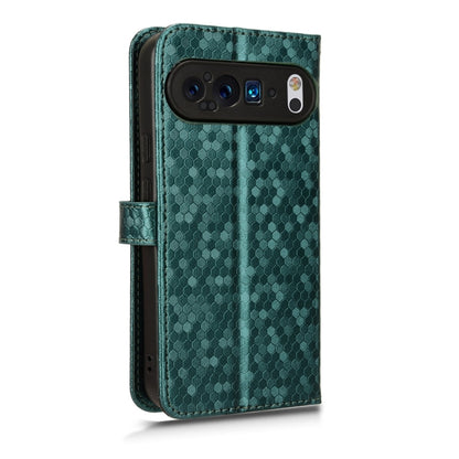 For Google Pixel 9 Honeycomb Dot Texture Leather Phone Case(Green) - Google Cases by PMC Jewellery | Online Shopping South Africa | PMC Jewellery | Buy Now Pay Later Mobicred